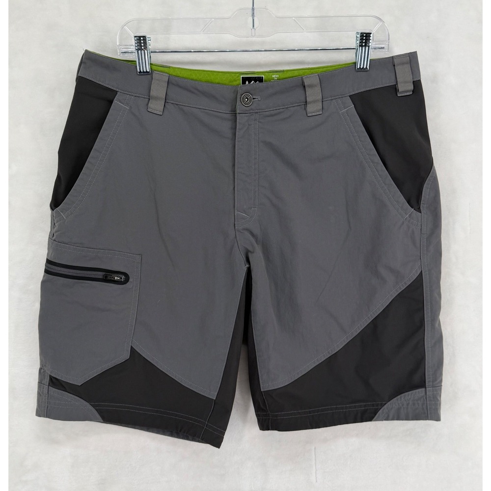 REI Co-op Mens Grey Hiking Cargo Shorts 36 Nylon Spandex Tech Trail Outdoors